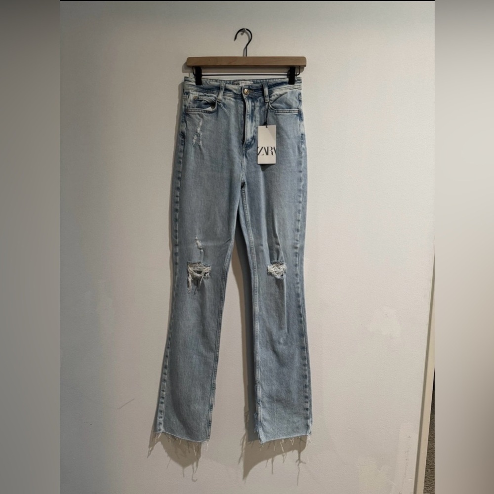ZARA Z1975 Distressed Straight Leg Jeans NWT | Size 4 | High Rise